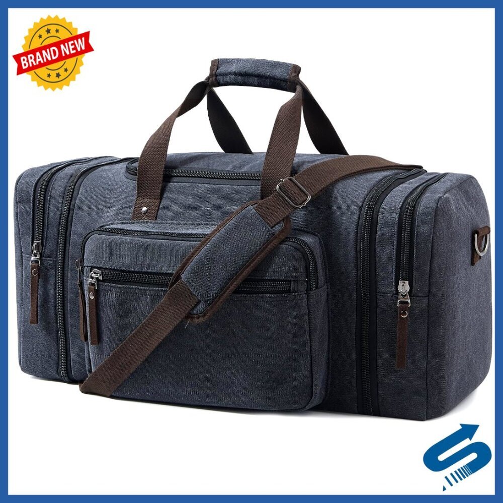 Canvas Expandable Travel Duffel Bag Weekender Overnight Gym Carry On